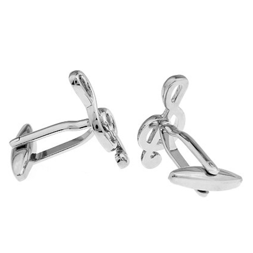 Silver Musical Note Cufflinks - Picture 5 of 16